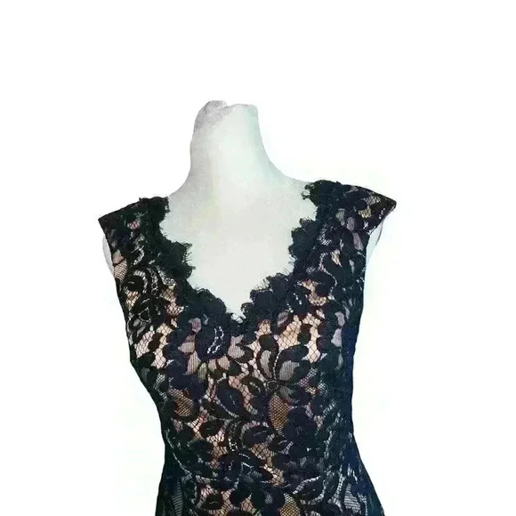 Eliza J Navy Blue Lined Lace Overlay Navy Cocktail Dress Women’s Sz 0 P - Picture 5 of 8